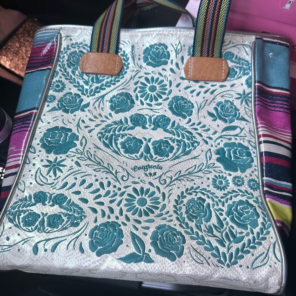 Consuela Blue Lace Pattern Tote Bag